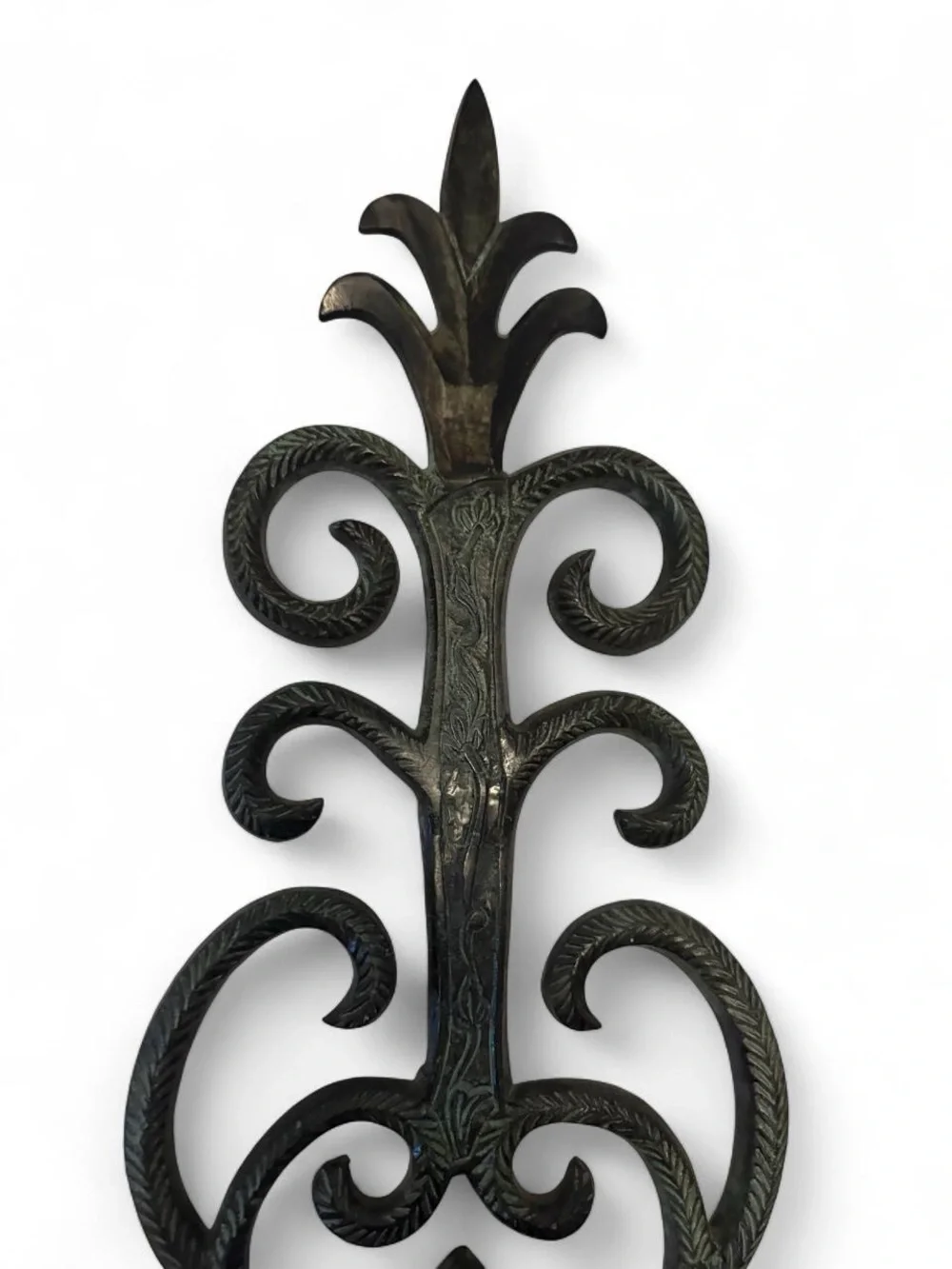 Antique-Style Black Metal Wall Sconce Candle Holder